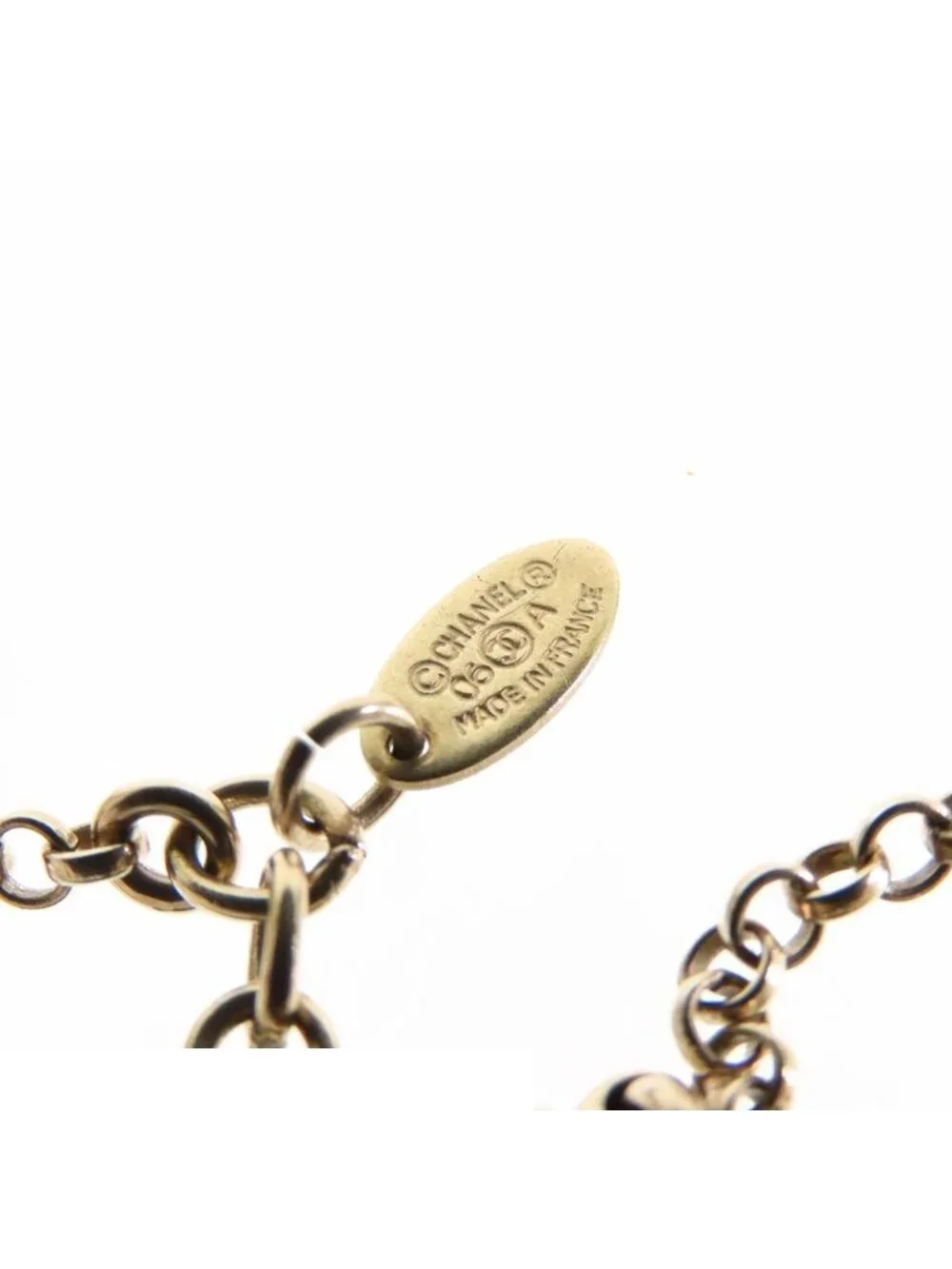 Chanel CC Logo Icon Pendant Gold Black Metal Plastic Camellia Necklace